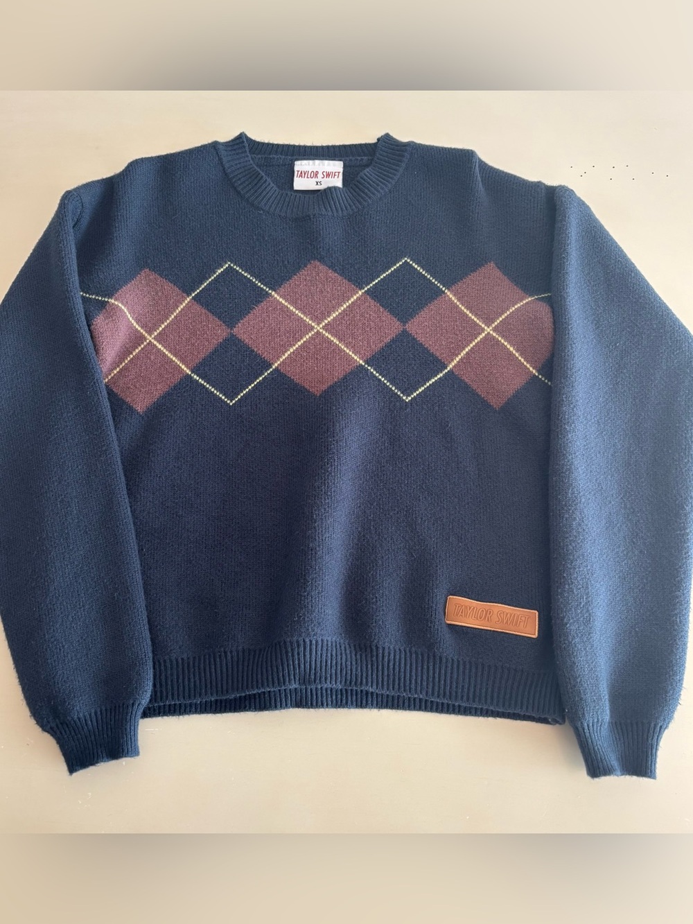 Taylor Swift “Red” Argyle Sweater Size XS